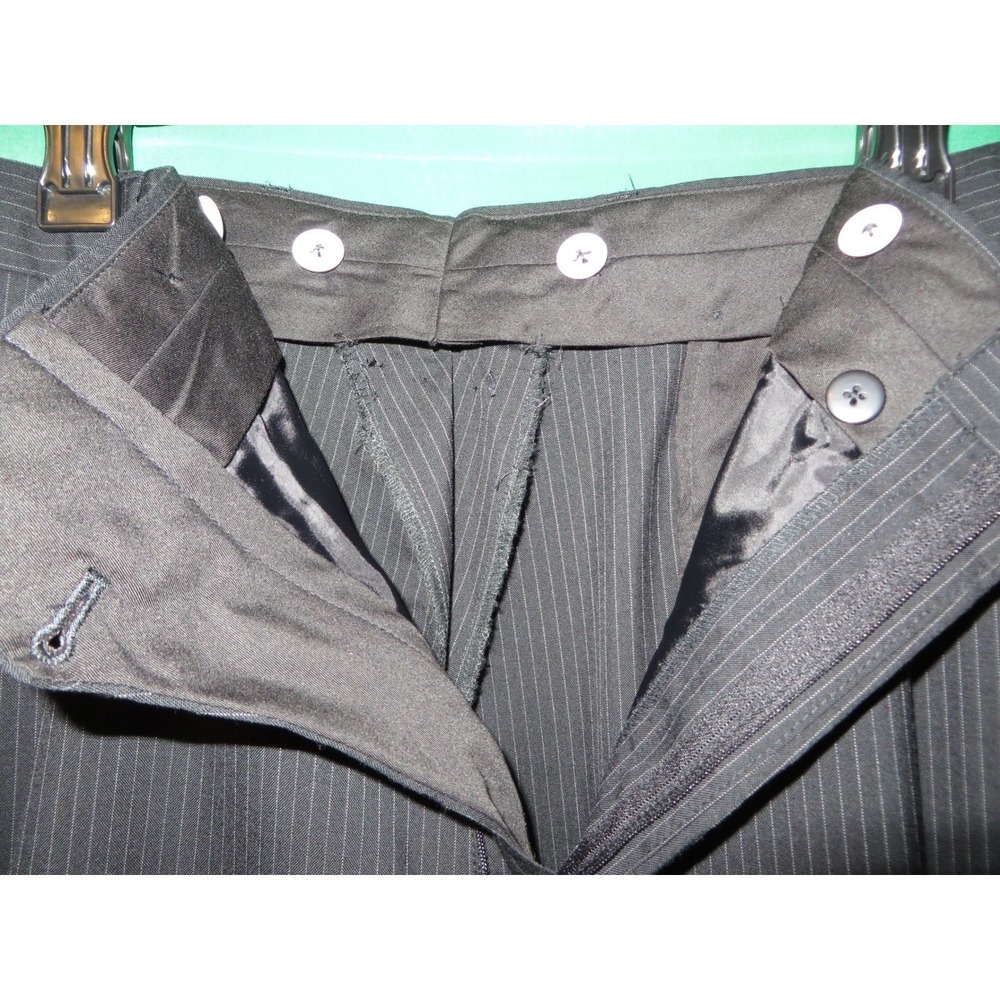 Jos. A. Bank Mens 46R Pinstripe Suit 100% Wool Charcoal Grey 2-Piece 40x26 Pants - Picture 9 of 16